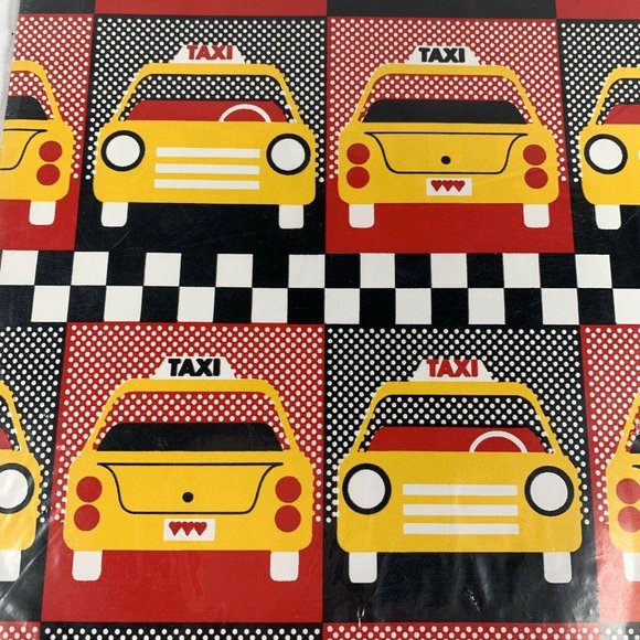 Vintage Stephen Lawrence All Occasion Taxi Cab Gift Wrap Sheets Two 20" x 30" - Picture 7 of 7